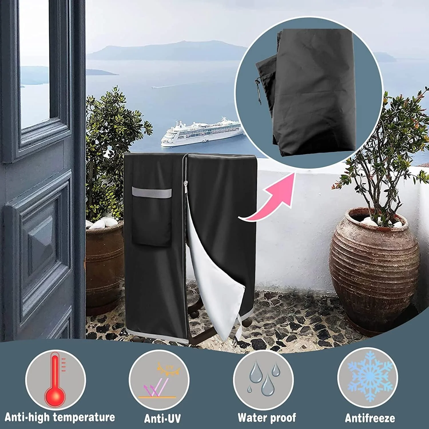 Розкладний чохол для ковдри Delamiya, 99 x 38 x 114 см, Чорний, фото №4 Розкладний чохол для ковдри Delamiya, 99 x 38 x 114 см, Чорний, фото №4