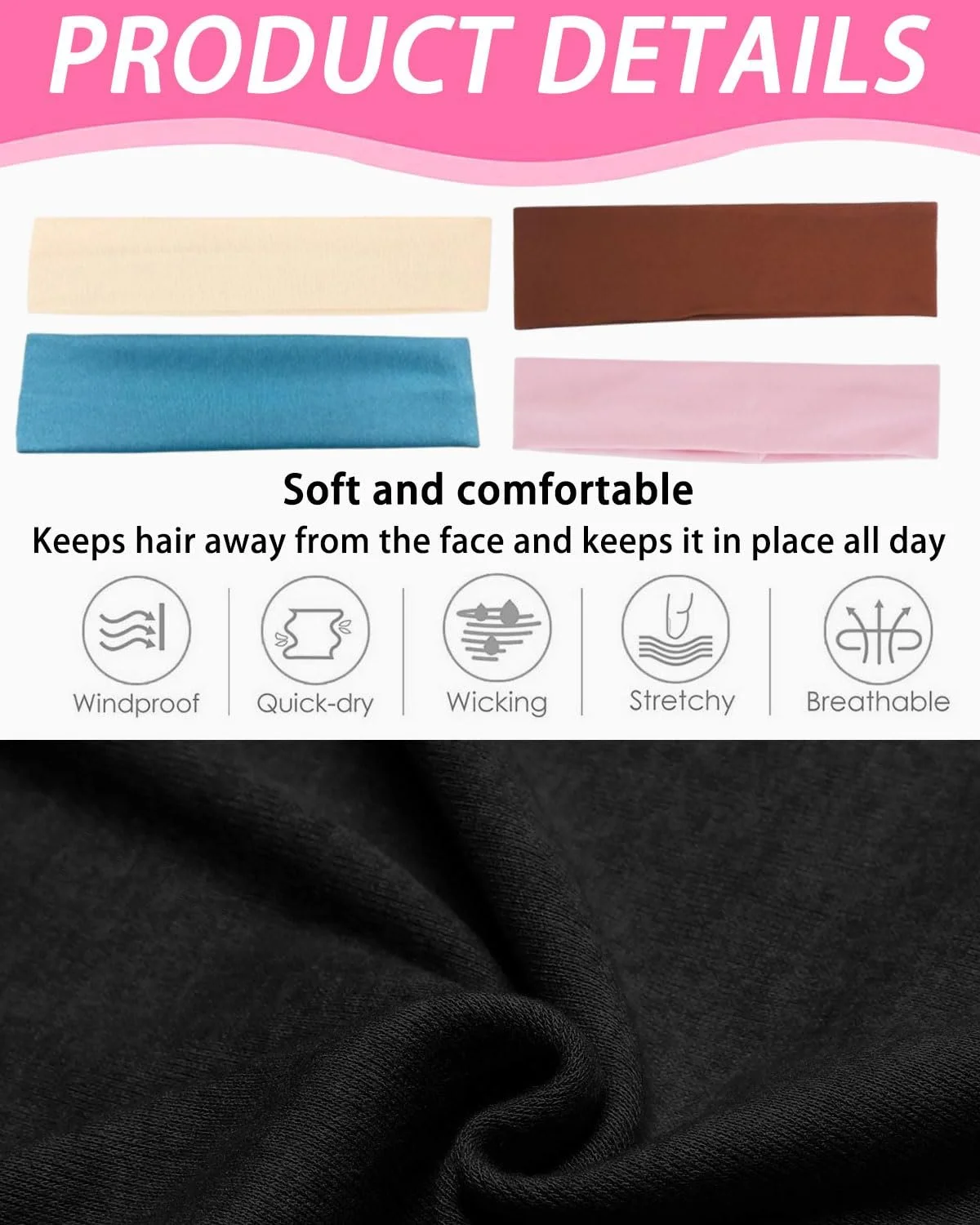 Набір пов'язок для волосся 5 шт, фото №3