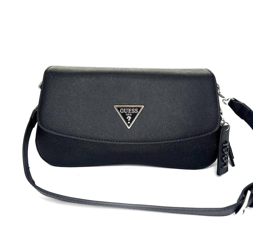 Женская сумка GUESS черная маленькая клатч качественная мини сумочка через плечо гесс, фото №1