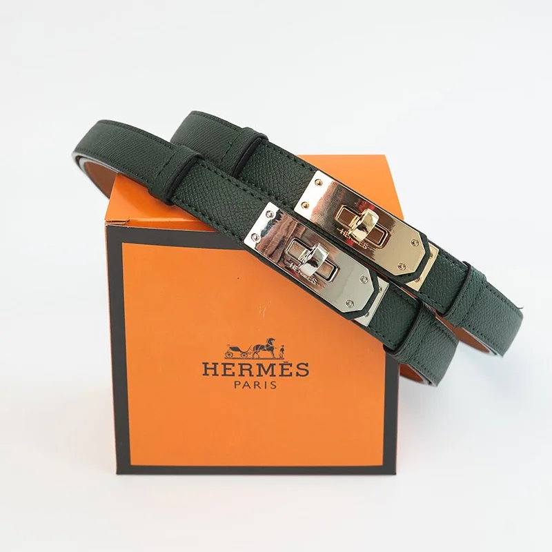 Женский ремень зеленый брендовый Hermes, фото №1