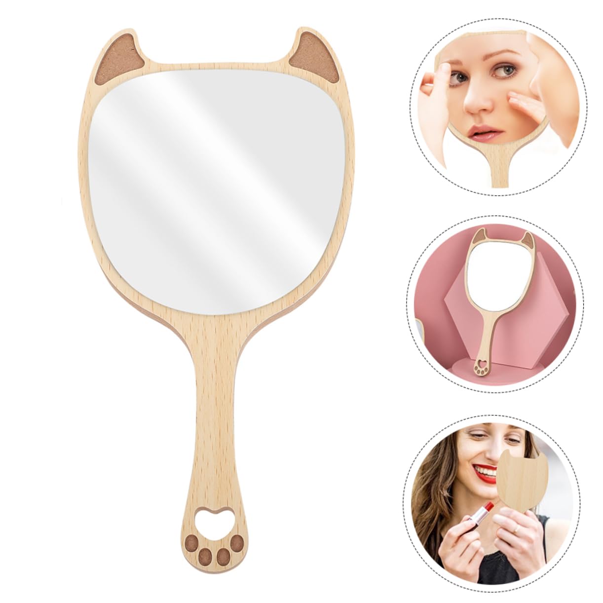 Зеркало Angoily набор 3 шт. с деревянной ручкой, фото №5 Зеркало Angoily набор 3 шт. с деревянной ручкой, фото №5