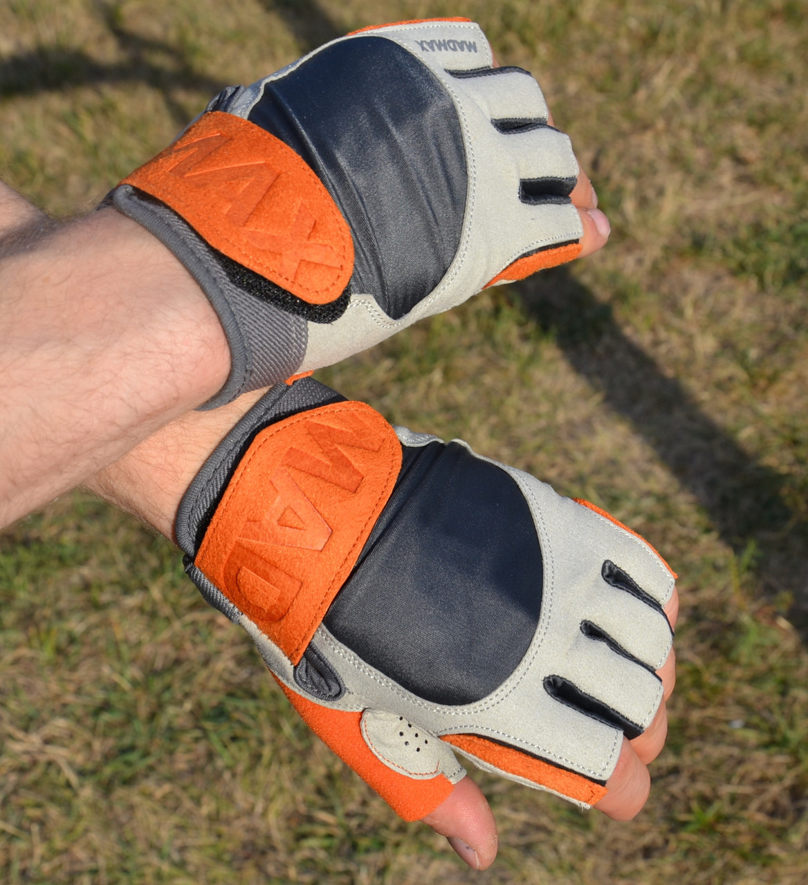 Рукавички для фітнесу MadMax MFG-850 Crazy Grey/Orange M, фото №8