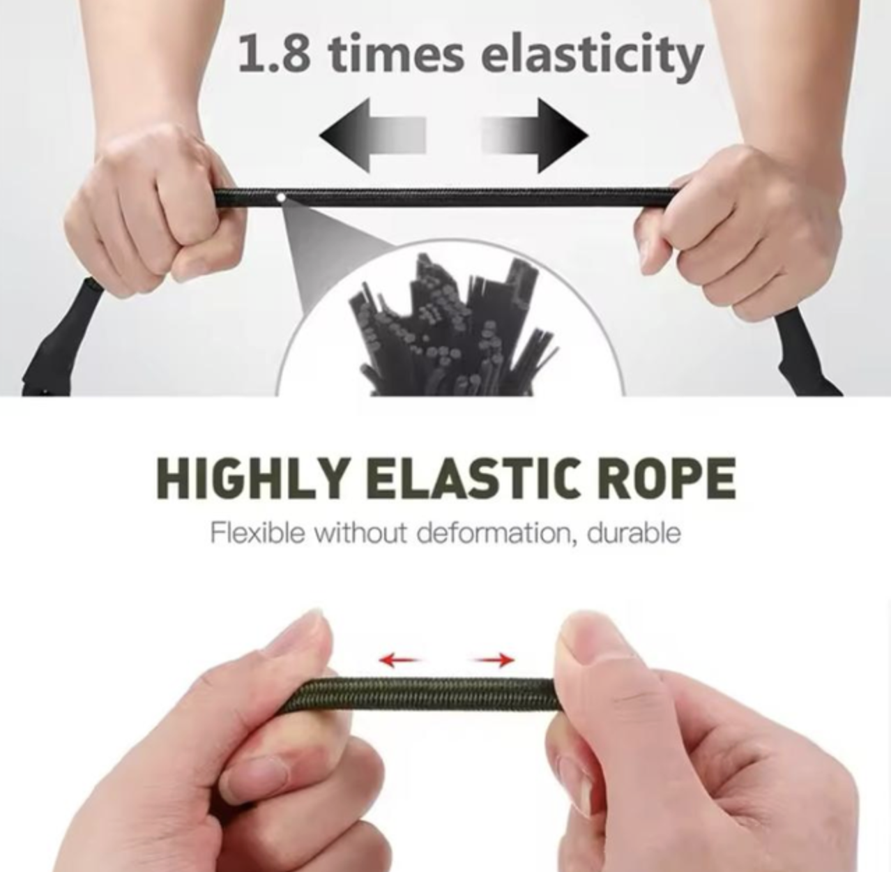 Еластичний ремінь-банджі із карабіном 90 см 1 шт Чорний, фото №4 Еластичний ремінь-банджі із карабіном 90 см 1 шт Чорний, фото №4