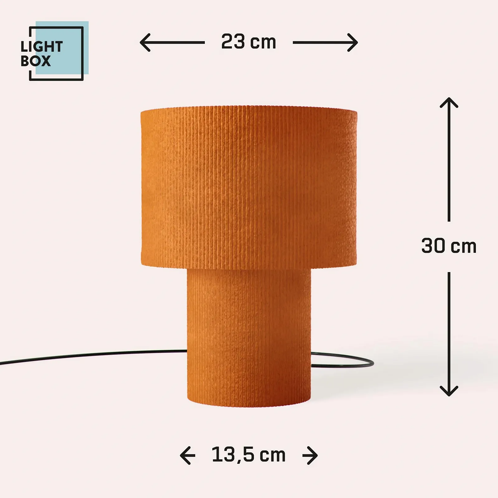 Настільна лампа Lightbox Retro Vintage Cord Fabric 23 см E27 Помаранчева/Жовта/Куркума, фото №3