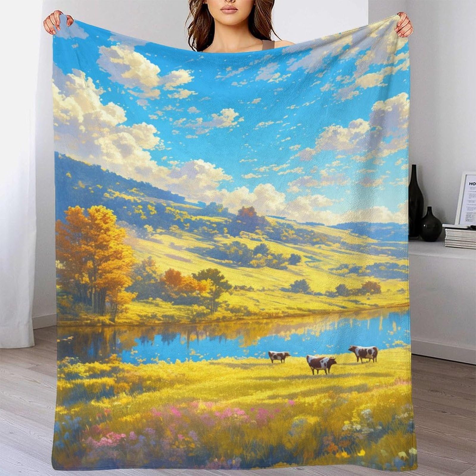 Плед 3D Друк Осінній пейзаж Фланелевий М'який Дихаючий 180x200см, фото №5 Плед 3D Друк Осінній пейзаж Фланелевий М'який Дихаючий 180x200см, фото №5