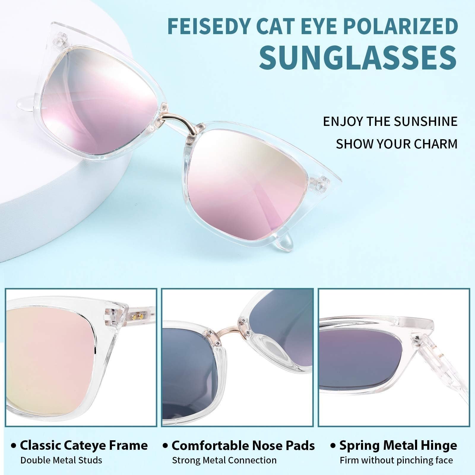 Сонцезахисні окуляри Котяче око FEISEDY Вінтаж B2707 Поляризовані UV400, фото №7 Сонцезахисні окуляри Котяче око FEISEDY Вінтаж B2707 Поляризовані UV400, фото №7