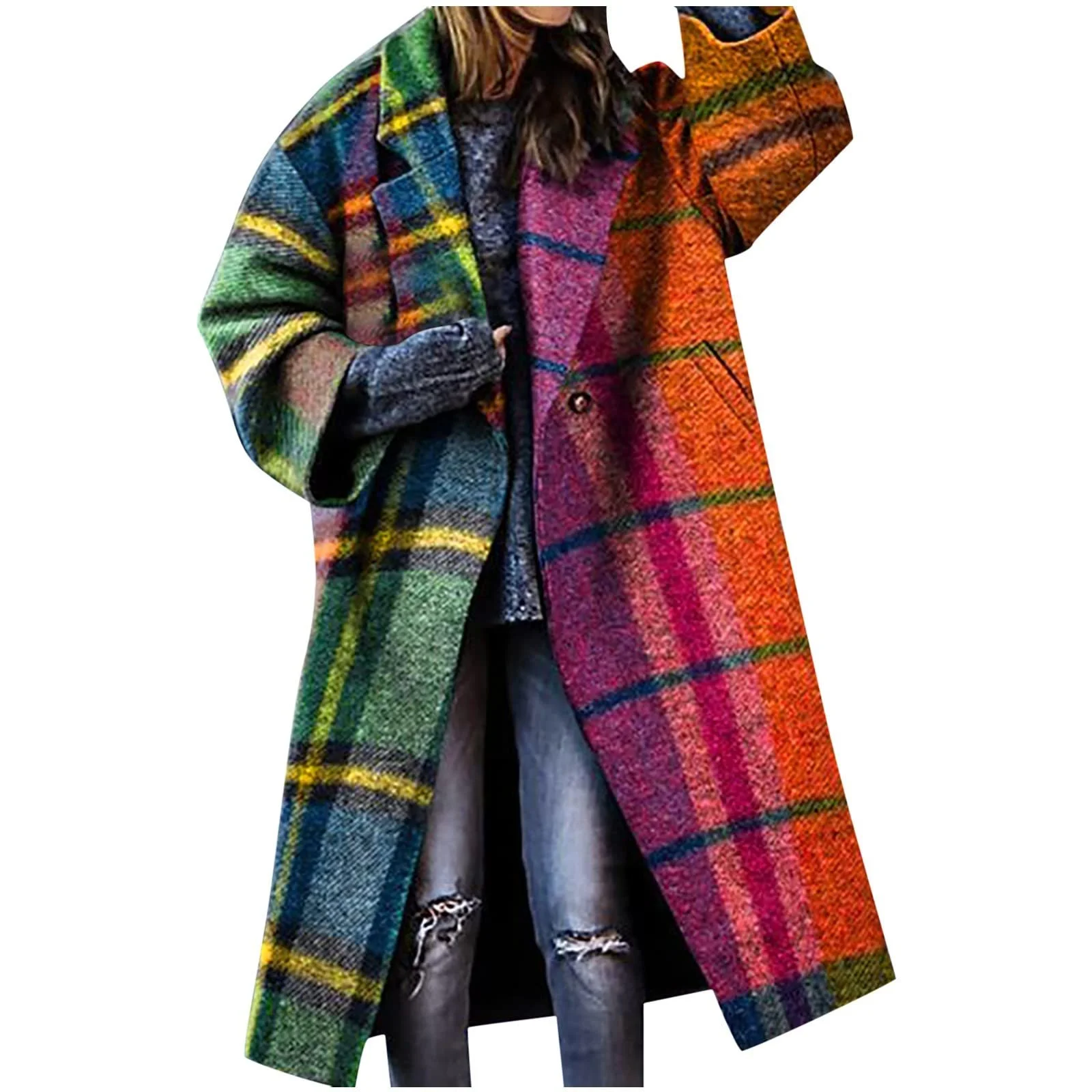 Пальто Класичне Подовжене Зимове в Клітинку, фото №3 Пальто Класичне Подовжене Зимове в Клітинку, фото №3