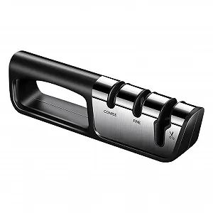 Точило для кухонних ножів ручне 3-ступінчасте професійне ABS сплав - Фото 1