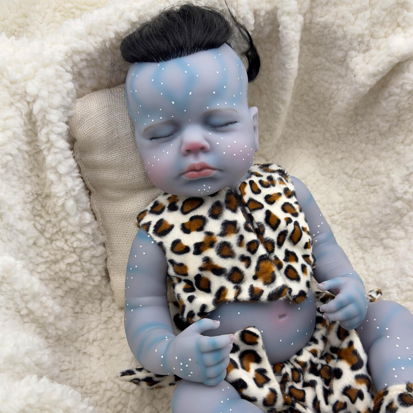 Лялька RXDOLL Reborn Loulou Спляче немовля 50 см силікон Капловуха анатомічно точна лялька для купання з рухомими кінцівками, фото №2