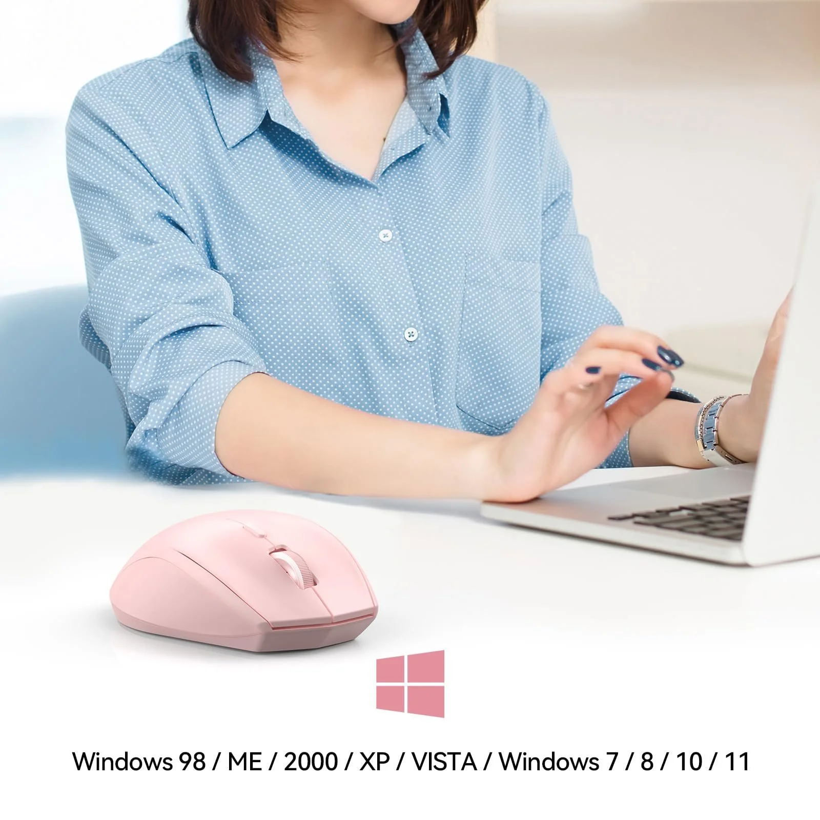 Мышь Bluetooth TECKNET Беспроводная 3200 DPI 6 уровней DPI Розовый, фото №7