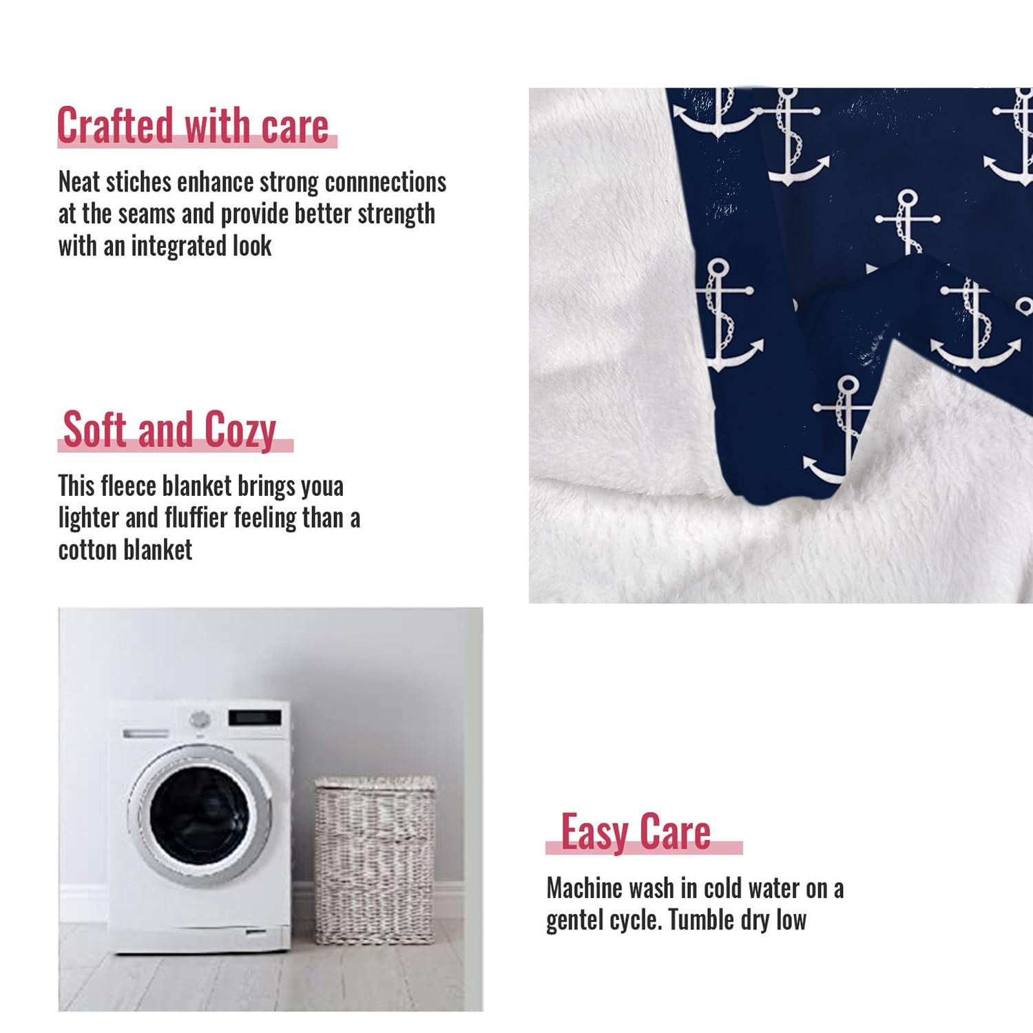 Одеяло YISUMEI 150 x 200 см Мягкое Фланелевое Одеяло Мягкий Флис Синий Якорь, фото №6 Одеяло YISUMEI 150 x 200 см Мягкое Фланелевое Одеяло Мягкий Флис Синий Якорь, фото №6