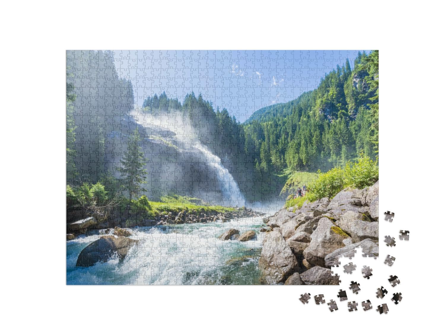 Пазл puzzleYOU Природа, Водопады "Кримльские водопады в национальном парке Высокий Тауэрн, Зальцбург, Австрия" 1000 деталей, фото №2