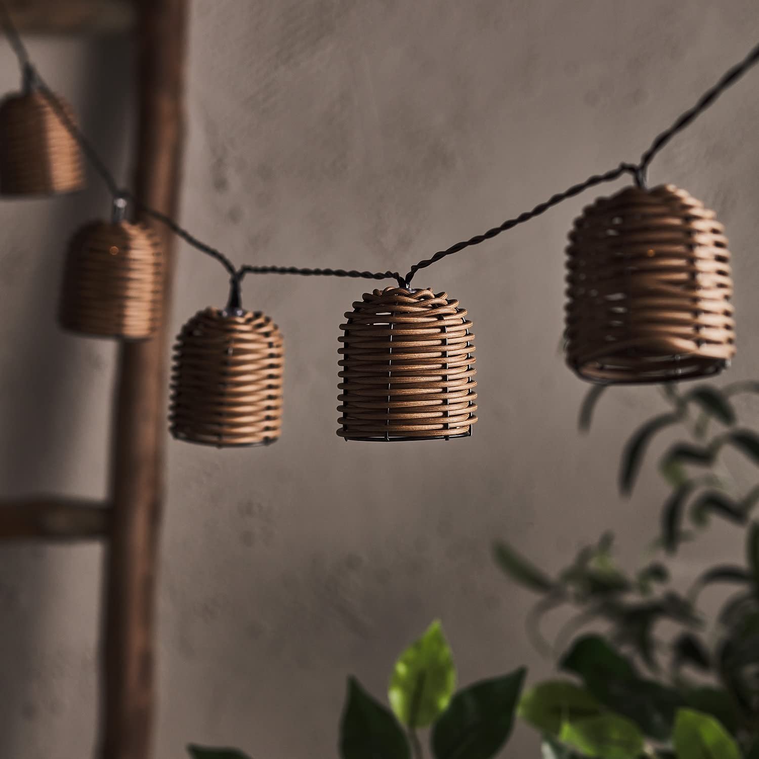 Гірлянда Lights4fun Світлодіодна на сонячній батареї 10 LED Плетений Теплий білий, довжина 5.25 м, фото №2