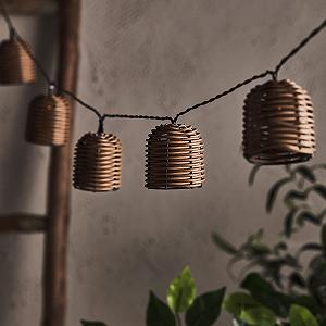 Гірлянда Lights4fun Світлодіодна на сонячній батареї 10 LED Плетений Теплий білий, довжина 5.25 м synthetic.ua - Фото 1