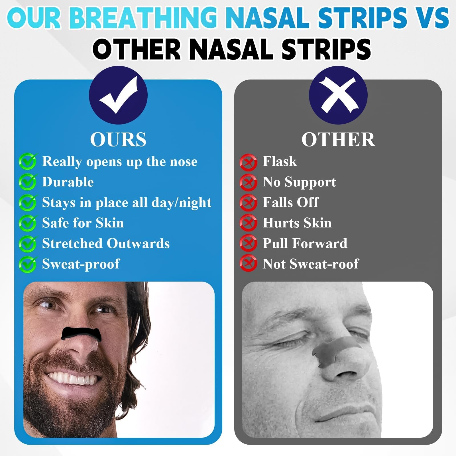 Магнитные носовые пластыри, упаковка 60 шт, полоски от храпа, магнитные дышащие носовые., фото №4