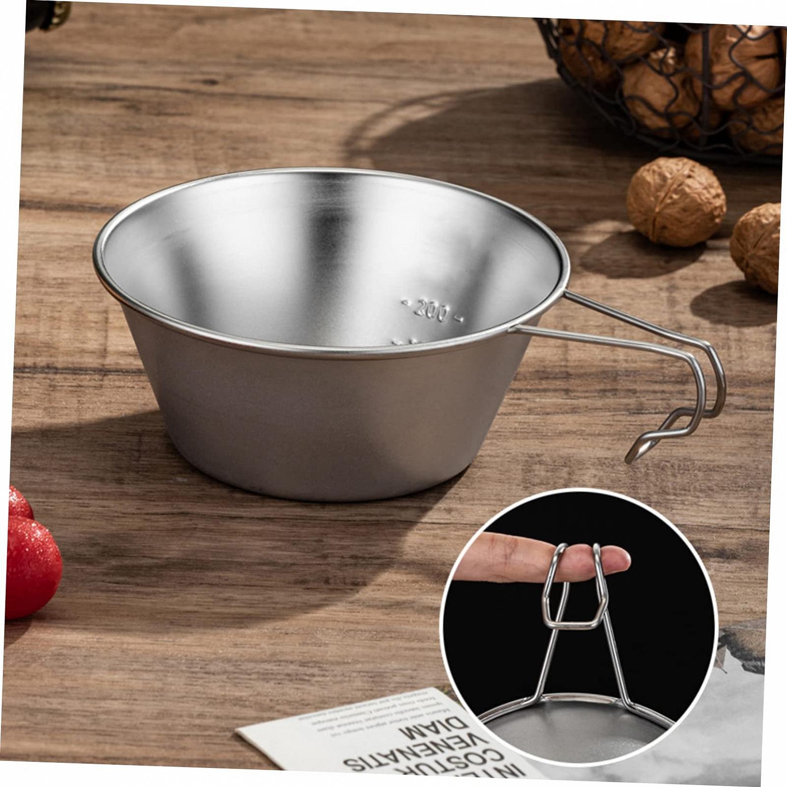 Миска Toddmomy 3st для кемпинга, суповая ложка, миски для воды из нержавеющей стали для кемпинга, компактный винный кубок, походные суповые ложки, чашка для кемпинга, чашка для пеших прогулок из нержавеющей стали 304, фото №6