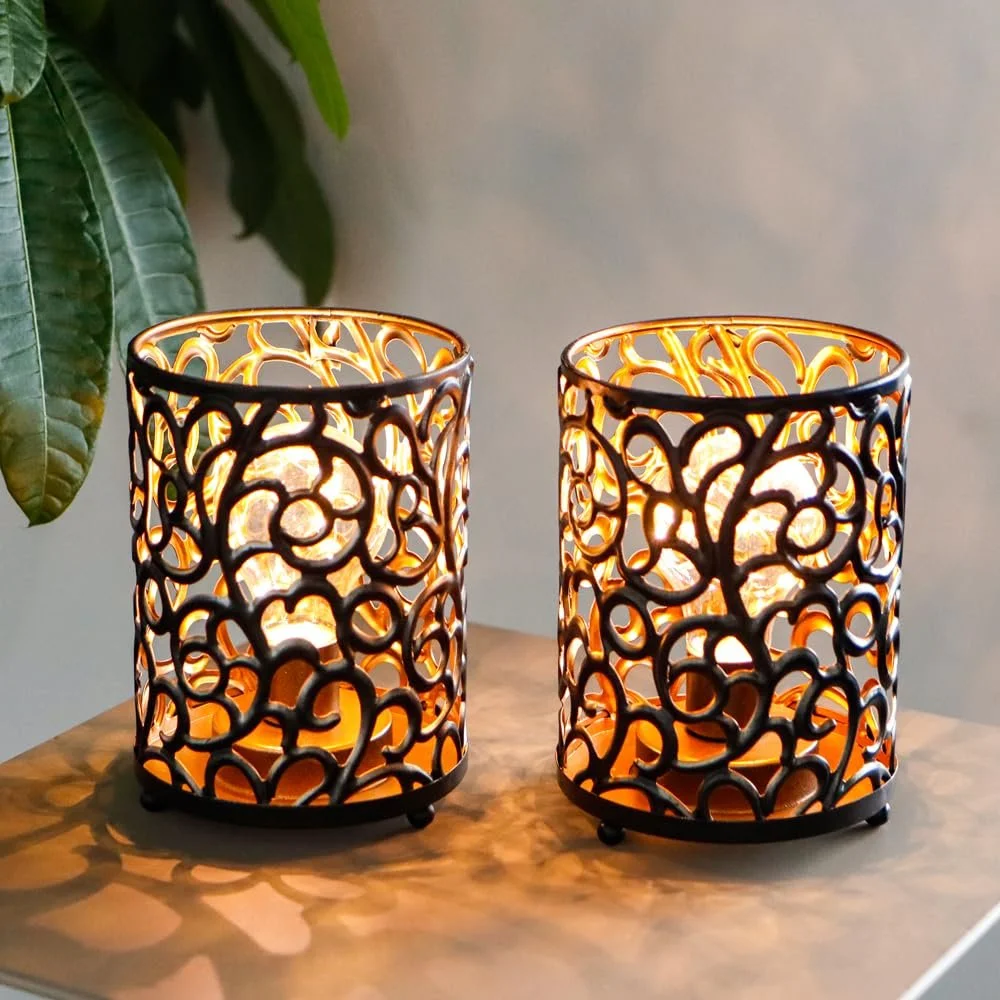 Настільна лампа JHY DESIGN Vintage 16 см Таймер 6 годин Металева Чорна (2 шт), фото №1