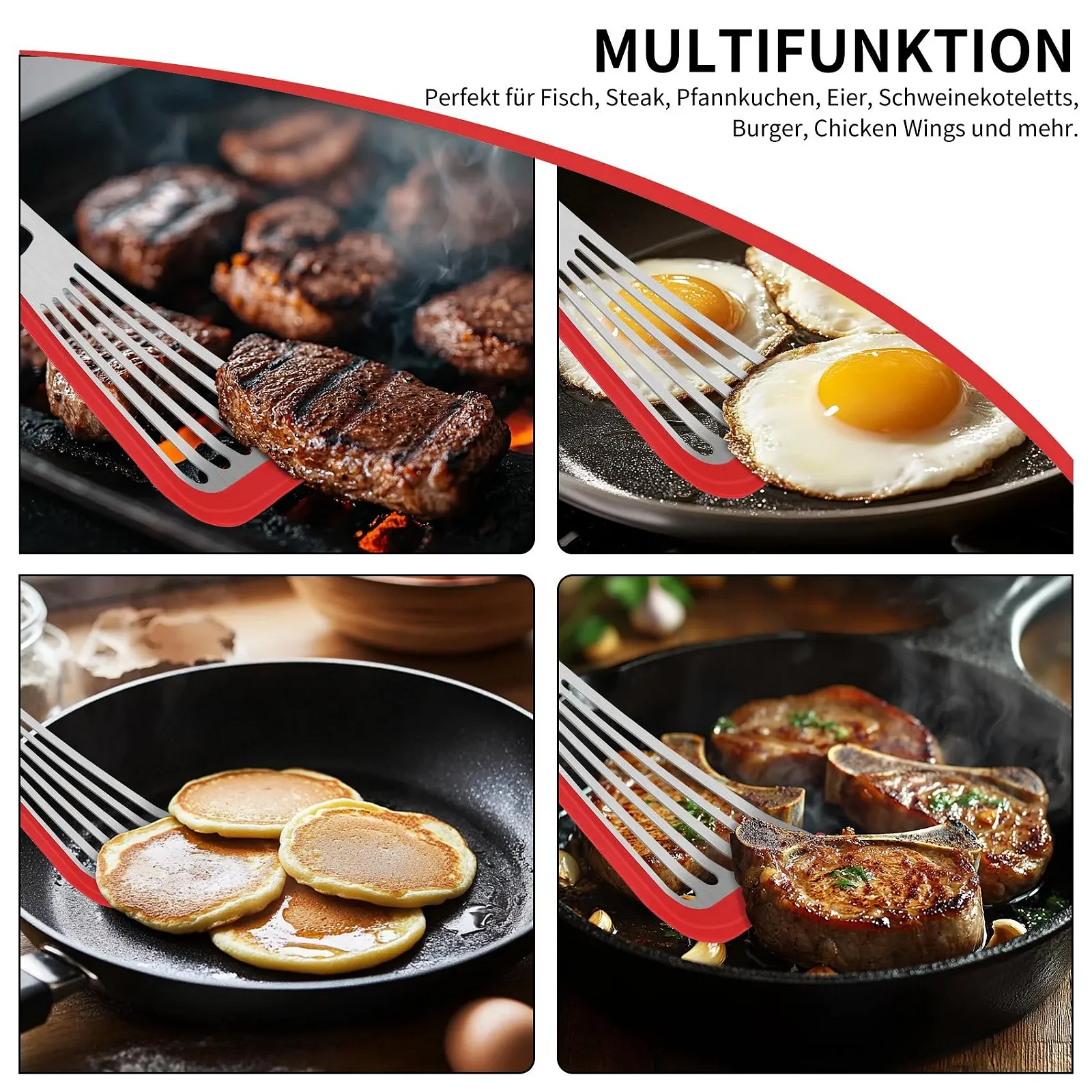 Лопатка для рыбы Silicone Stainless Steel Edge Heat Resistant Flexible and Thin, фото №6 Лопатка для рыбы Silicone Stainless Steel Edge Heat Resistant Flexible and Thin, фото №6