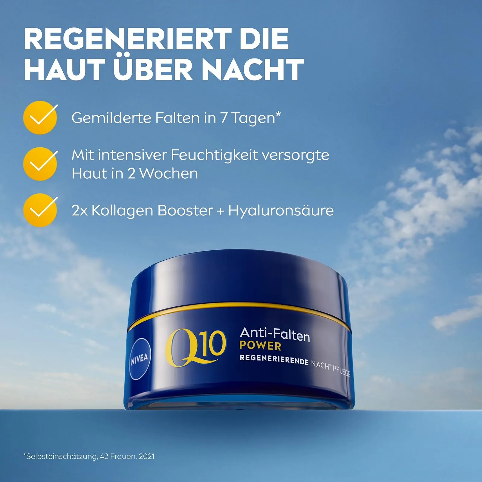Нічний крем NIVEA Q10 Anti-Wrinkle Power Regenerating 50 мл, фото №2 Нічний крем NIVEA Q10 Anti-Wrinkle Power Regenerating 50 мл, фото №2