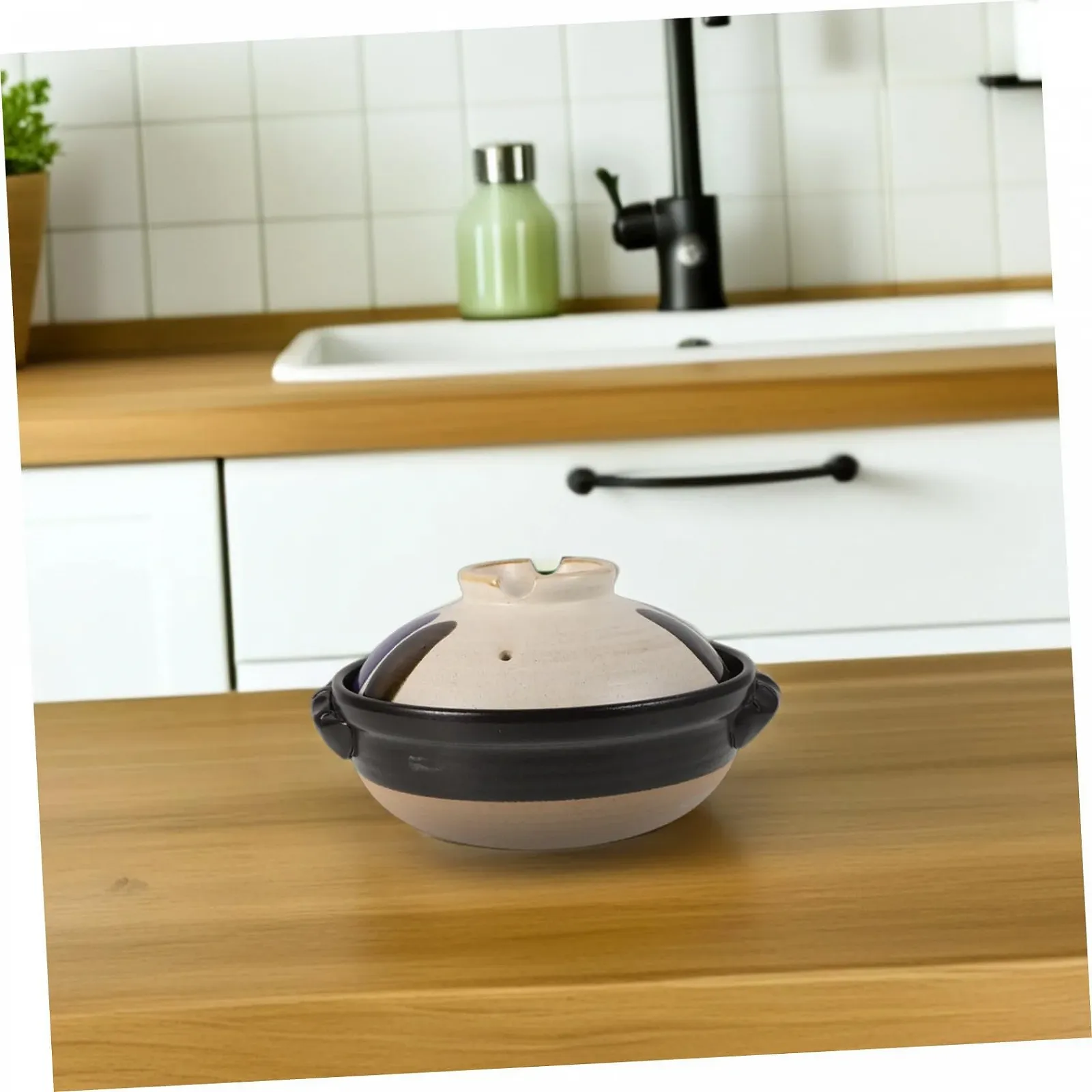 Кастрюля VALICLUD Керамическая Японский стиль Жаропрочная с крышкой 2 ручки, фото №8