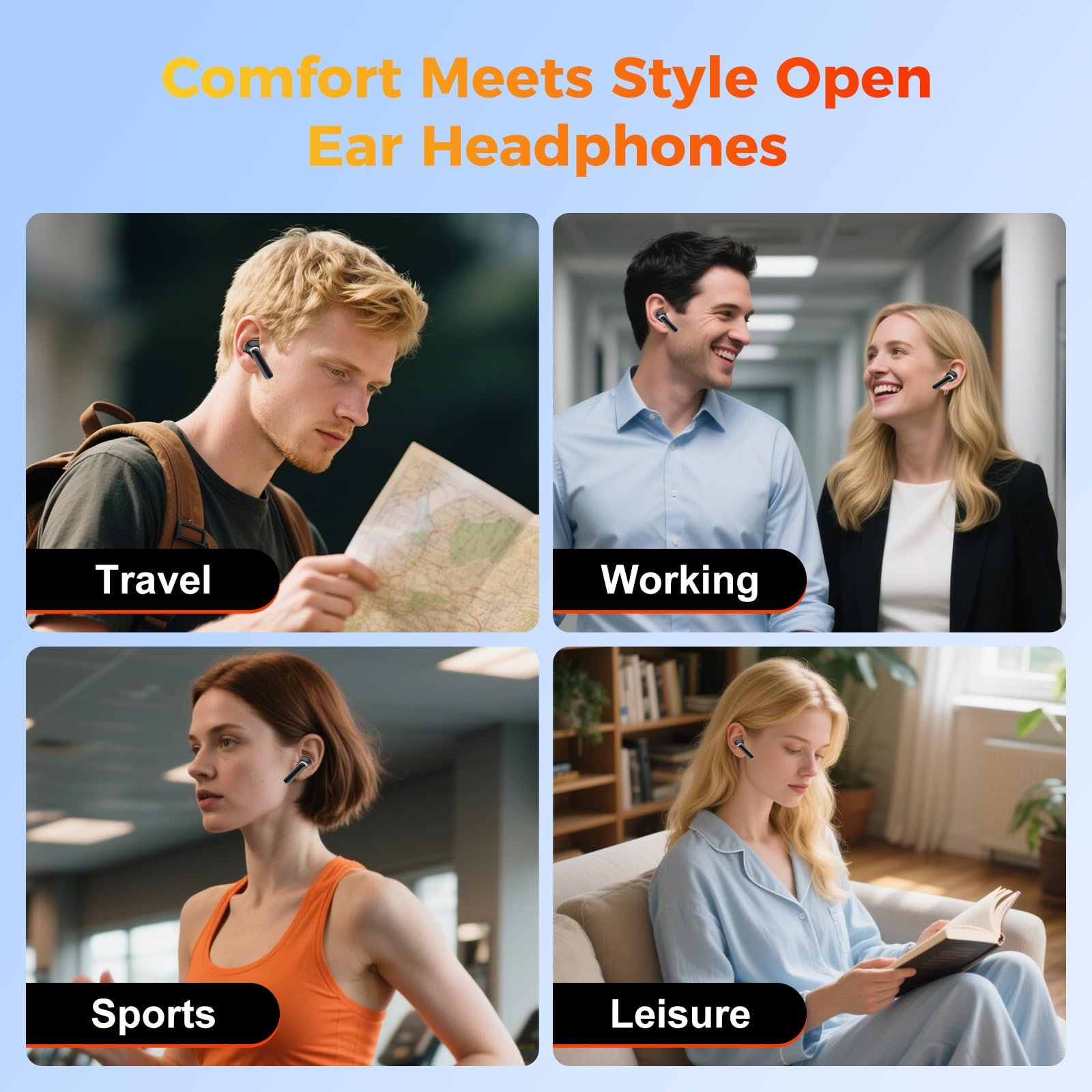 Навушники-перекладачі Bluetooth 5.4 з AI перекладом 150 мовами та ANC для подорожей та навчання, фото №3