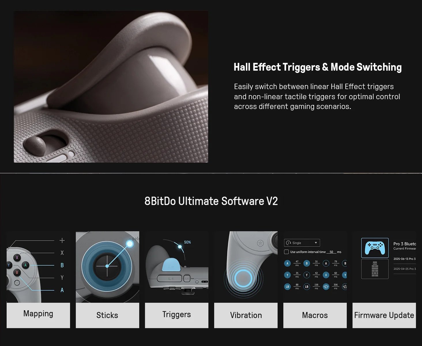 Геймпад 8Bitdo Pro 3 Windows/Android/Switch 2/macOS TMR Violet + Док-станція, фото №4 Геймпад 8Bitdo Pro 3 Windows/Android/Switch 2/macOS TMR Violet + Док-станція, фото №4