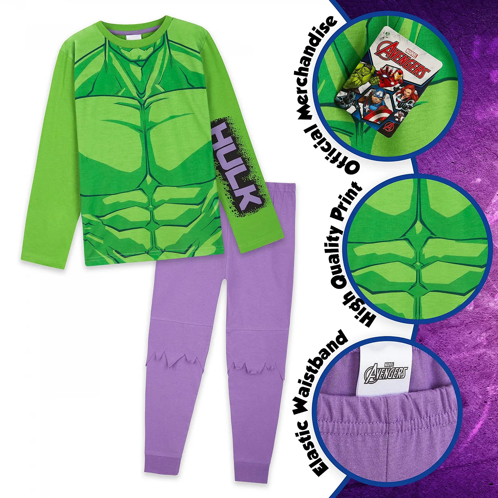 Піжама Marvel Hulk Дитяча Бавовняна Комплект з двох предметів, фото №3