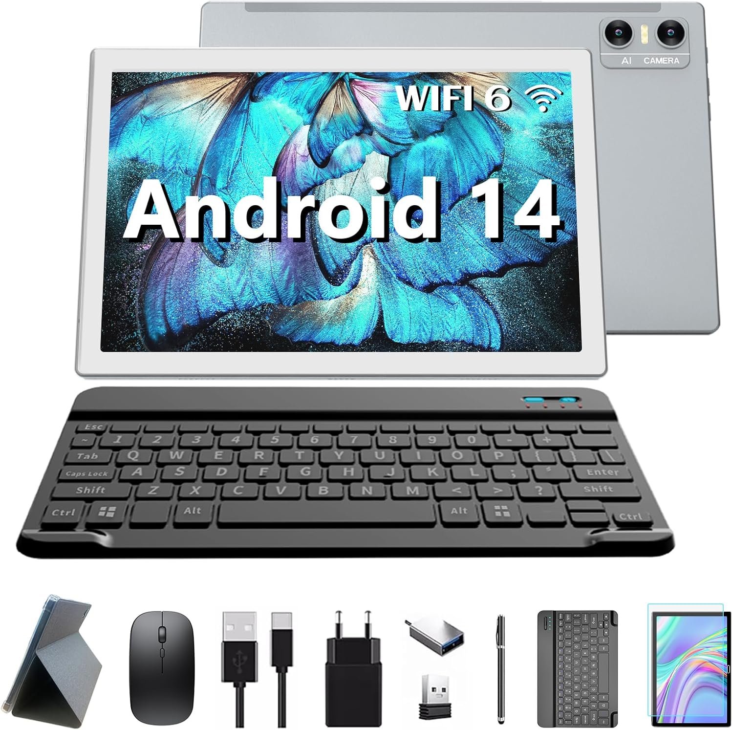 Планшет 10.1" KADYBE D105 (4+4)/64 Гб Android 14 6000 mAh Срібний, фото №1