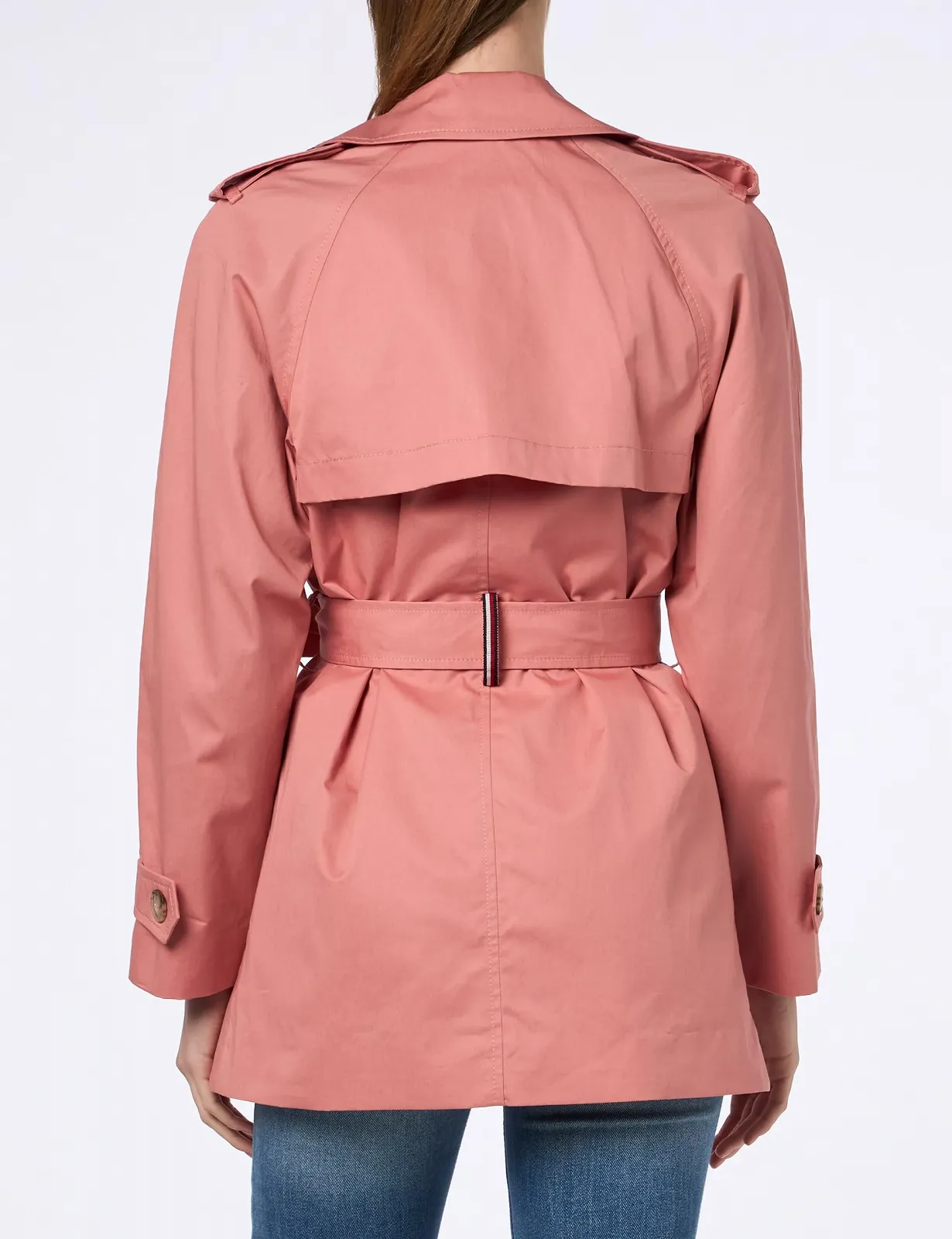 Тренч Tommy Hilfiger Бавовняний Короткий Жіночий, фото №3 Тренч Tommy Hilfiger Бавовняний Короткий Жіночий, фото №3