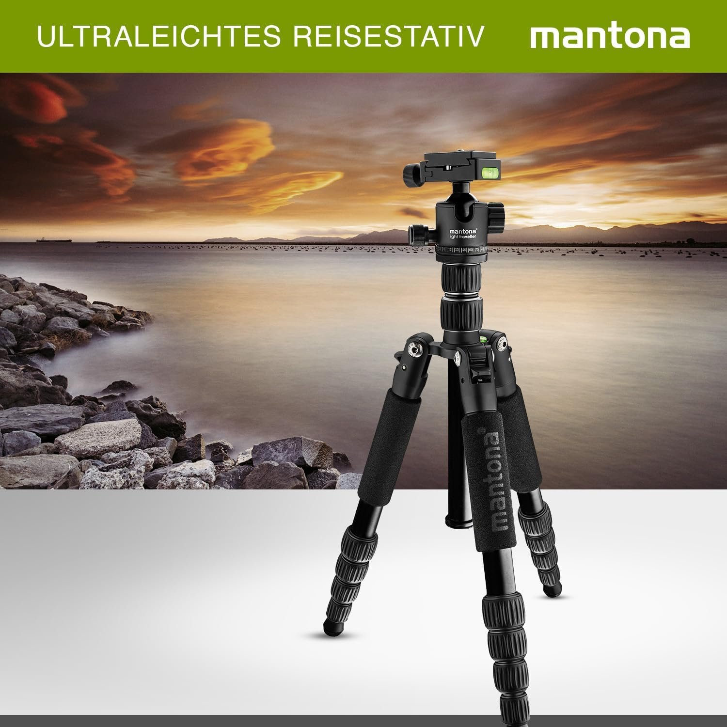 Штатив Mantona Light Traveller 131,5 см Чорний (21965), фото №2