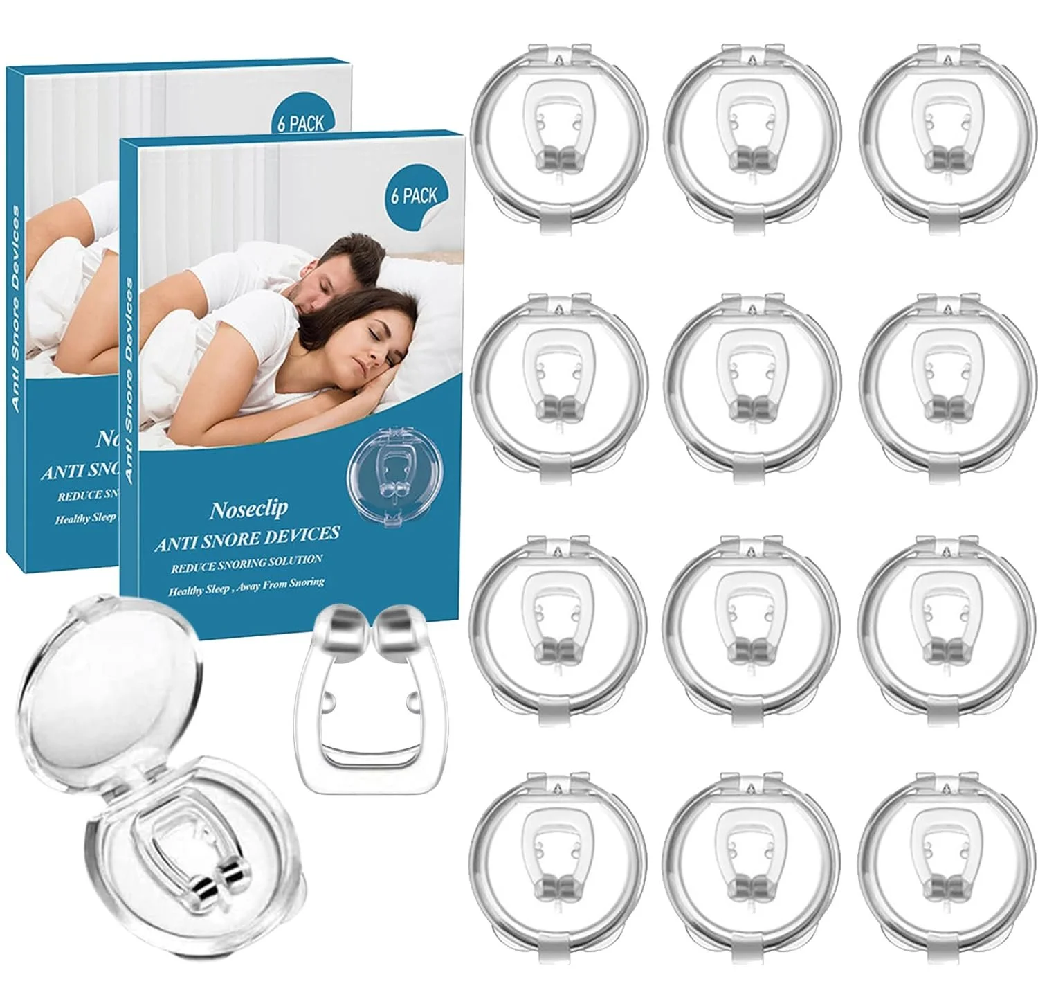 Розпірка проти хропіння 12 шт. Роздільник для носа пристрій проти хропіння з розширювачем для носа, покращує дихання та якість сну, фото №1