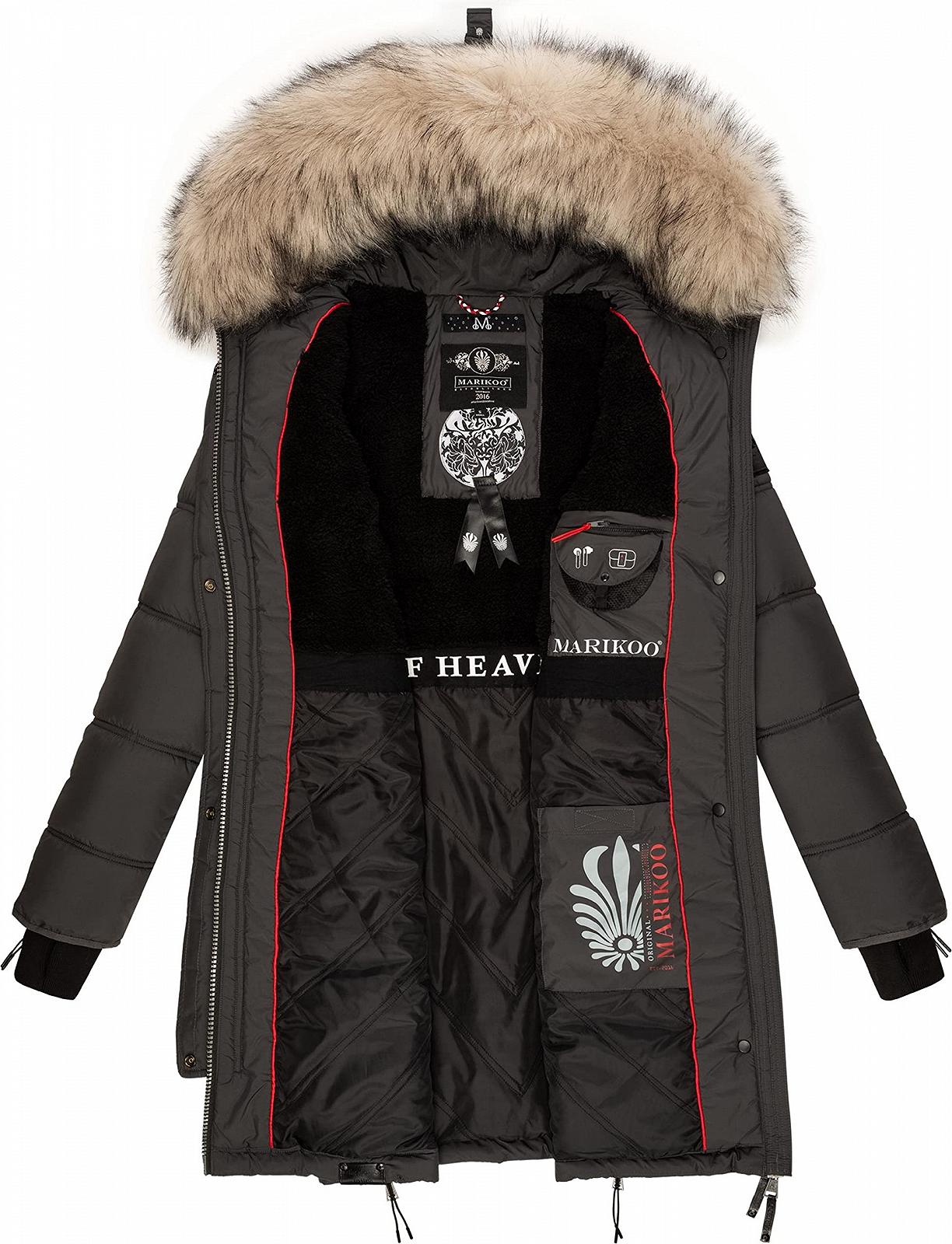 Зимове пальто MARIKOO Chaskaa стьобане зі знімним штучним хутром, фото №5 Зимове пальто MARIKOO Chaskaa стьобане зі знімним штучним хутром, фото №5