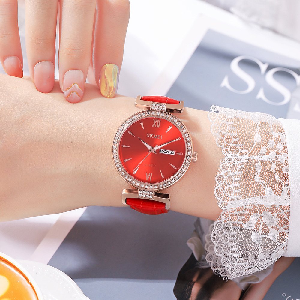 Годинник Skmei 2090 Rose Gold-Red, фото №4