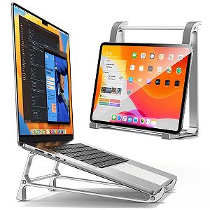 Вертикальна Підставка для Ноутбука MAGIC JOHN & Тримач для Зберігання Портативна Алюмінієва - Фото 1