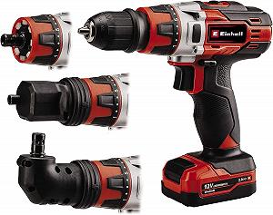 Шуруповерт Einhell TE-CD 12/1 3X-Li +39 (1 x 2.0 Ah) (Li-Ion, 12 В) 30 Нм, 2 скорости, со съемным 10 мм патроном 34-комплект насадок, 5 сверл по дереву с зарядным устройством + 1 x 2.0 Ah аккумулятор synthetic.ua - Фото 1