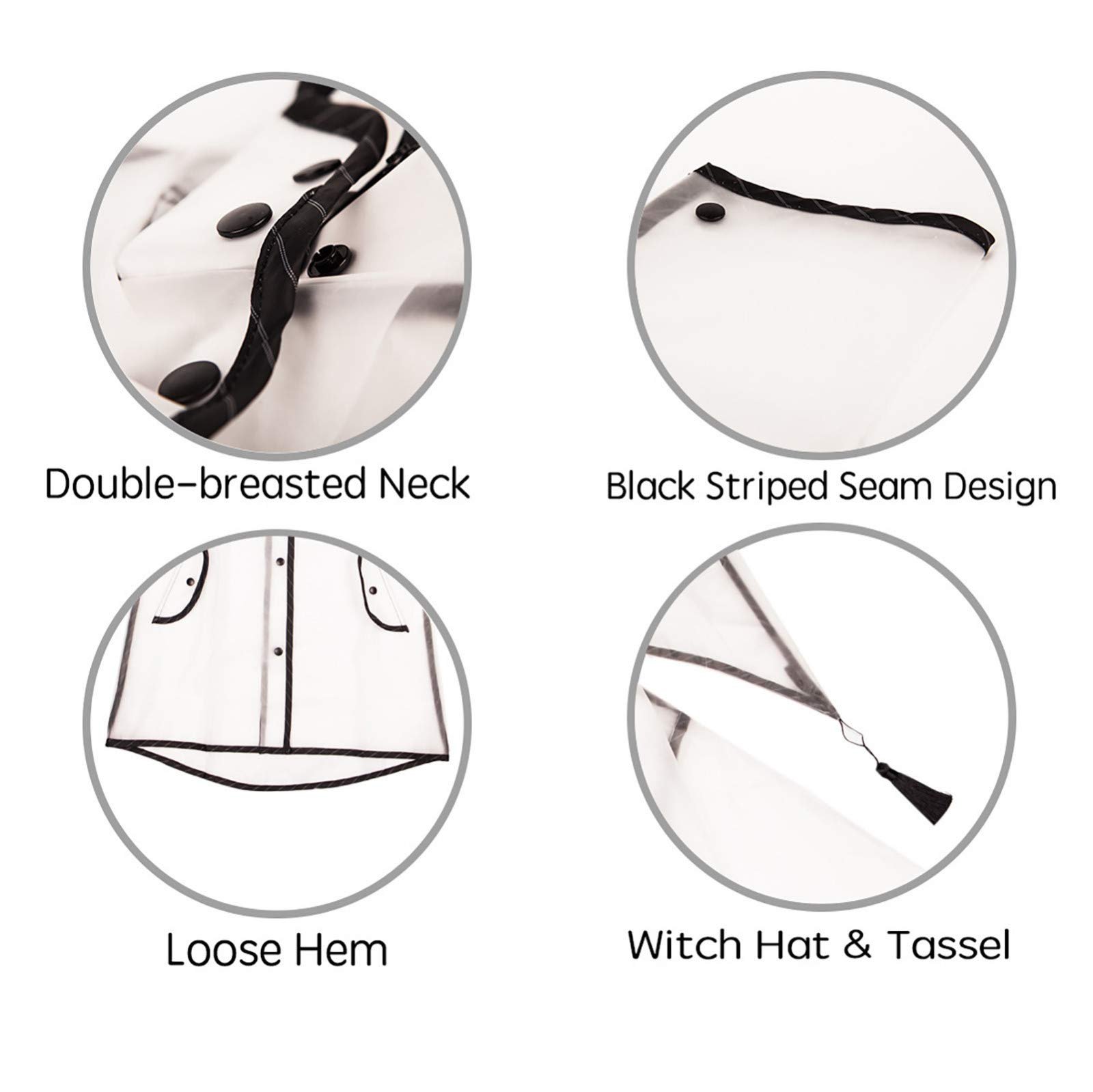 Детский дождевик Unisex Прозрачный с капюшоном для девочек, фото №2