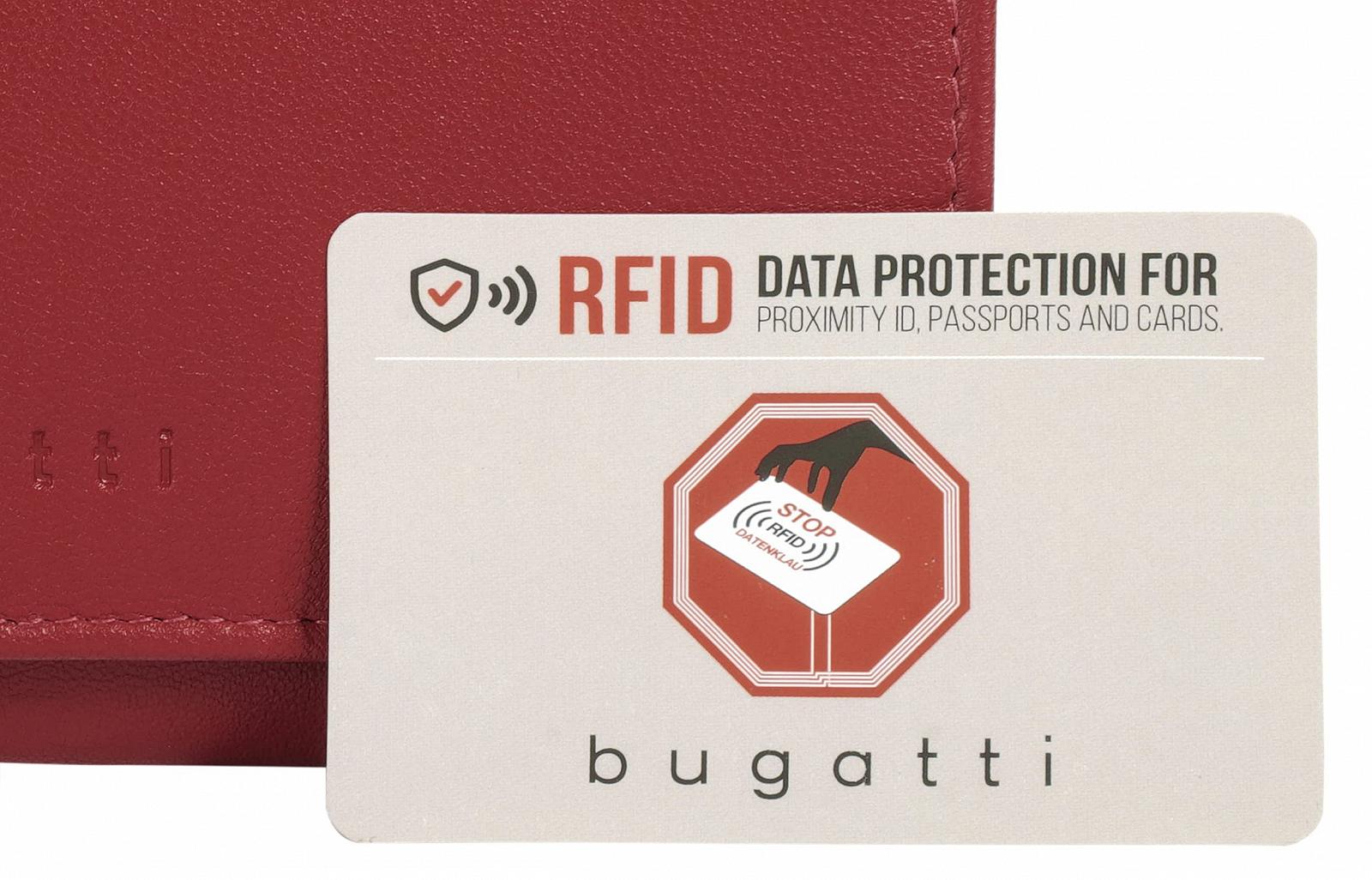 Кошелек BUGATTI Punto Женский Кожаный RFID Кошелек 19 Отделений для Карт Красный, фото №6