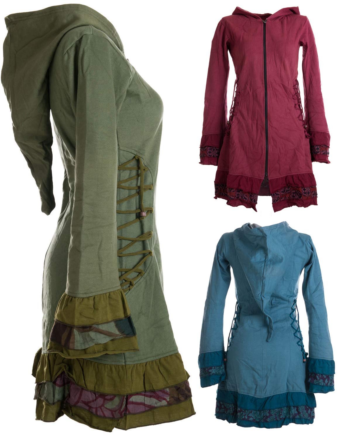 Пальто Vishes Бавовняний Ельф з капюшоном та рюшами для шнурівки, фото №2 Пальто Vishes Бавовняний Ельф з капюшоном та рюшами для шнурівки, фото №2