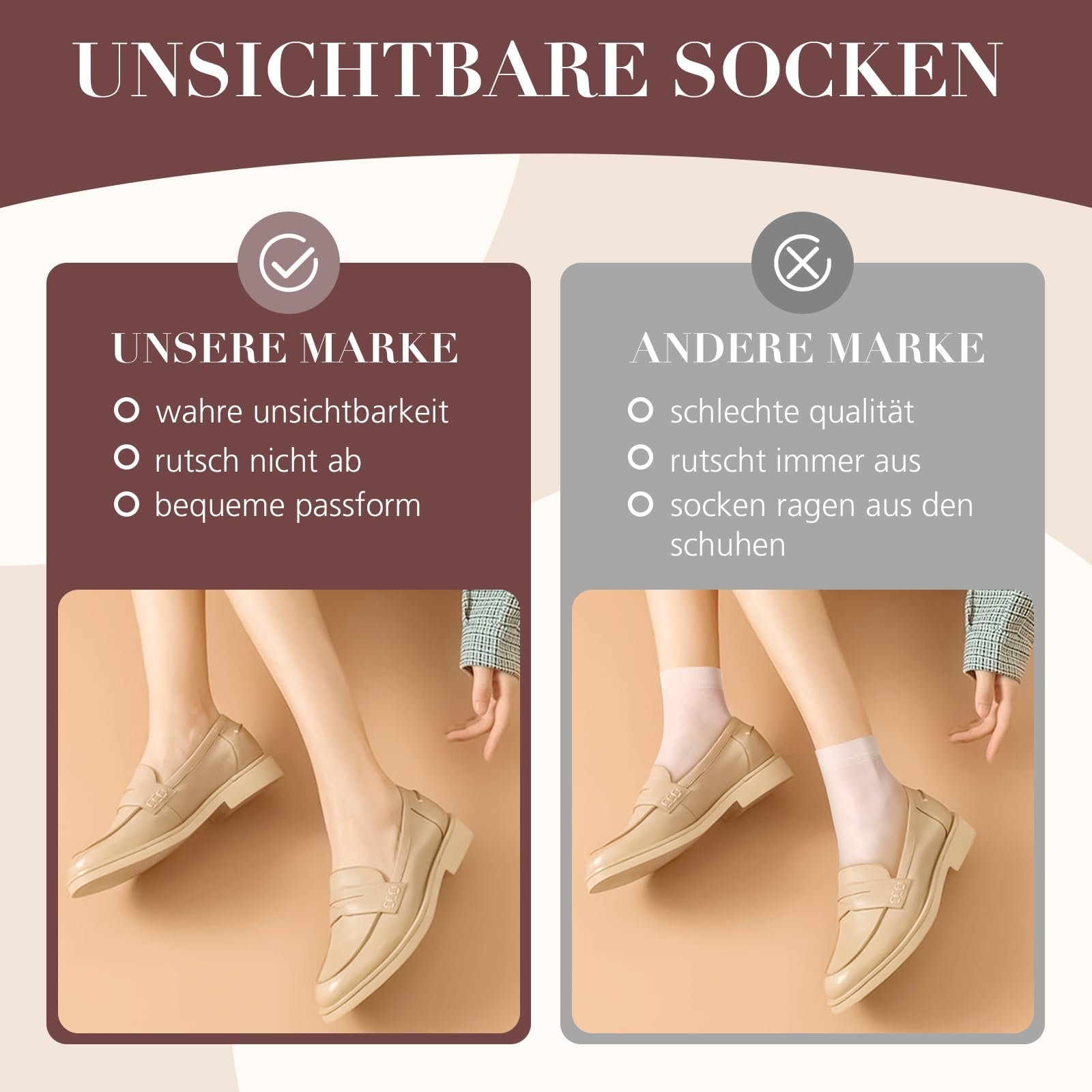 Носки MANZI Invisible, 5 пар, женские, нейлоновые, для кроссовок, до щиколотки, с нескользящим силиконом, для балеток и лоферов, размер 34-37/38-41, фото №2