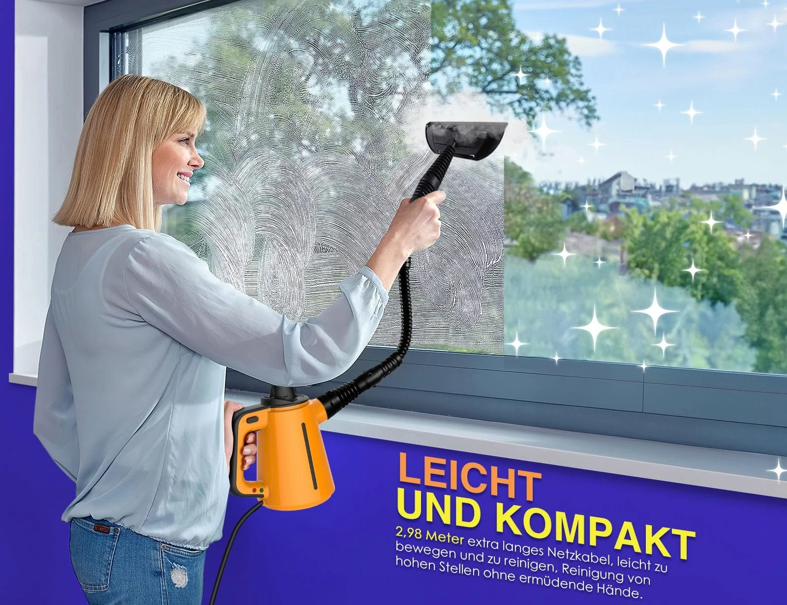 Пароочисник 1050 W, 380 мл з 10 насадками, фото №5