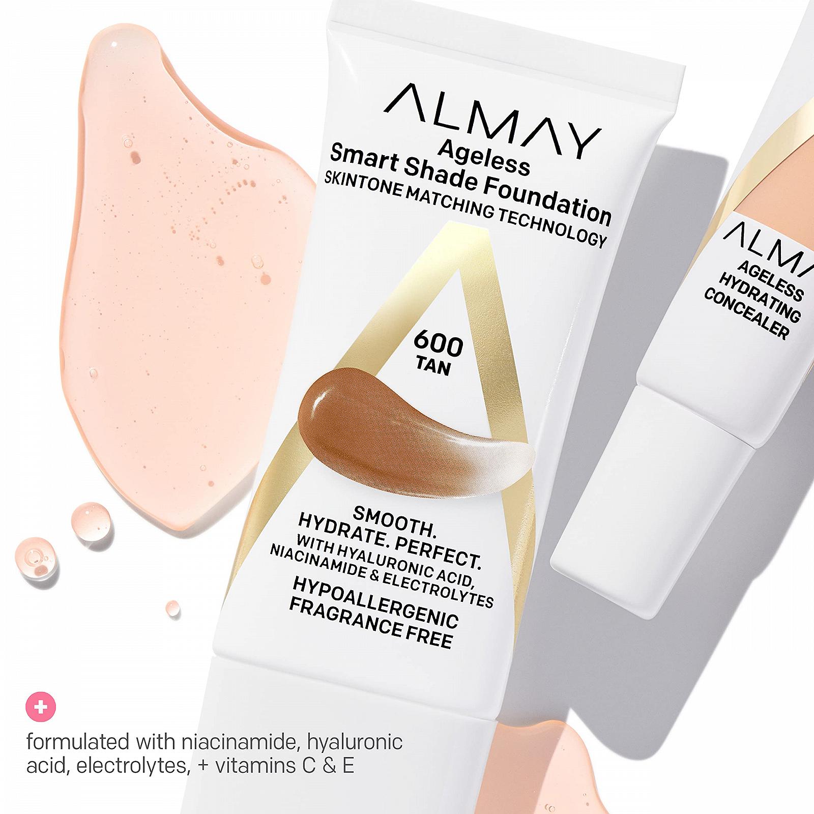 Тональний крем Almay Smart Shade Anti-Ageing з гіалуроновою кислотою, ніацинамідом, вітамінами C та E, гіпоалергенний, без ароматизаторів 800 Deep, фото №5