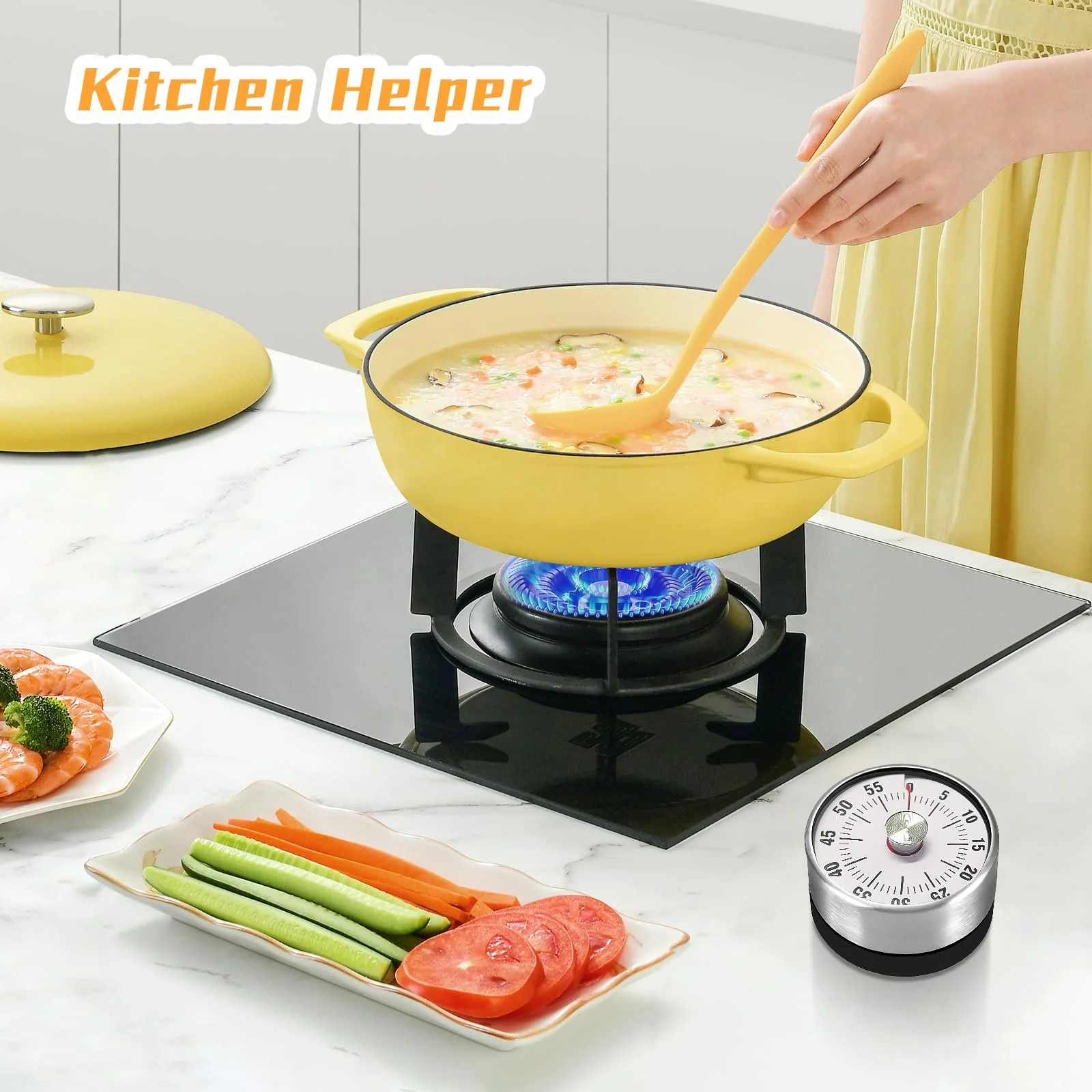 Таймер кухонный механический магнитный Stainless Steel Mechanical and Magnetic Timer Stainless Steel Countdown Timer, фото №3 Таймер кухонный механический магнитный Stainless Steel Mechanical and Magnetic Timer Stainless Steel Countdown Timer, фото №3