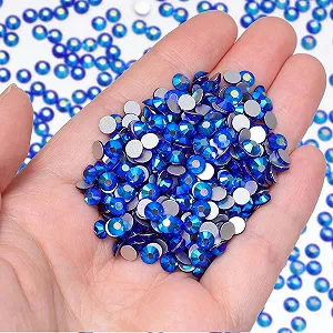Стразы Плоская задняя часть, синие хрустальные стеклянные камни, для приклеивания, DIY-аксессуары для ногтей, синие самоцветы, 20 штук - Фото 1