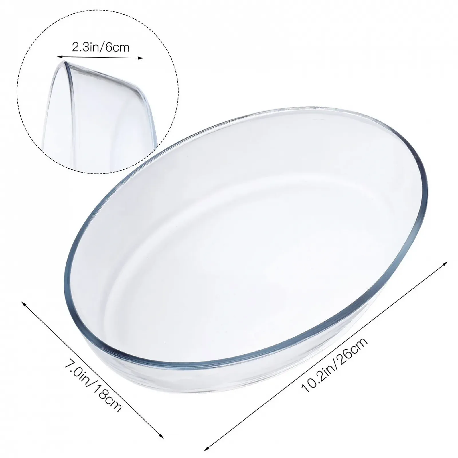 Стеклянная форма для выпечки SOIMISS Жаростойкая Закаленное стекло 1,6 л, фото №2