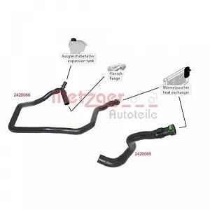 Шланг радіатора METZGER 2420066 для FORD synthetic.ua - Фото 1