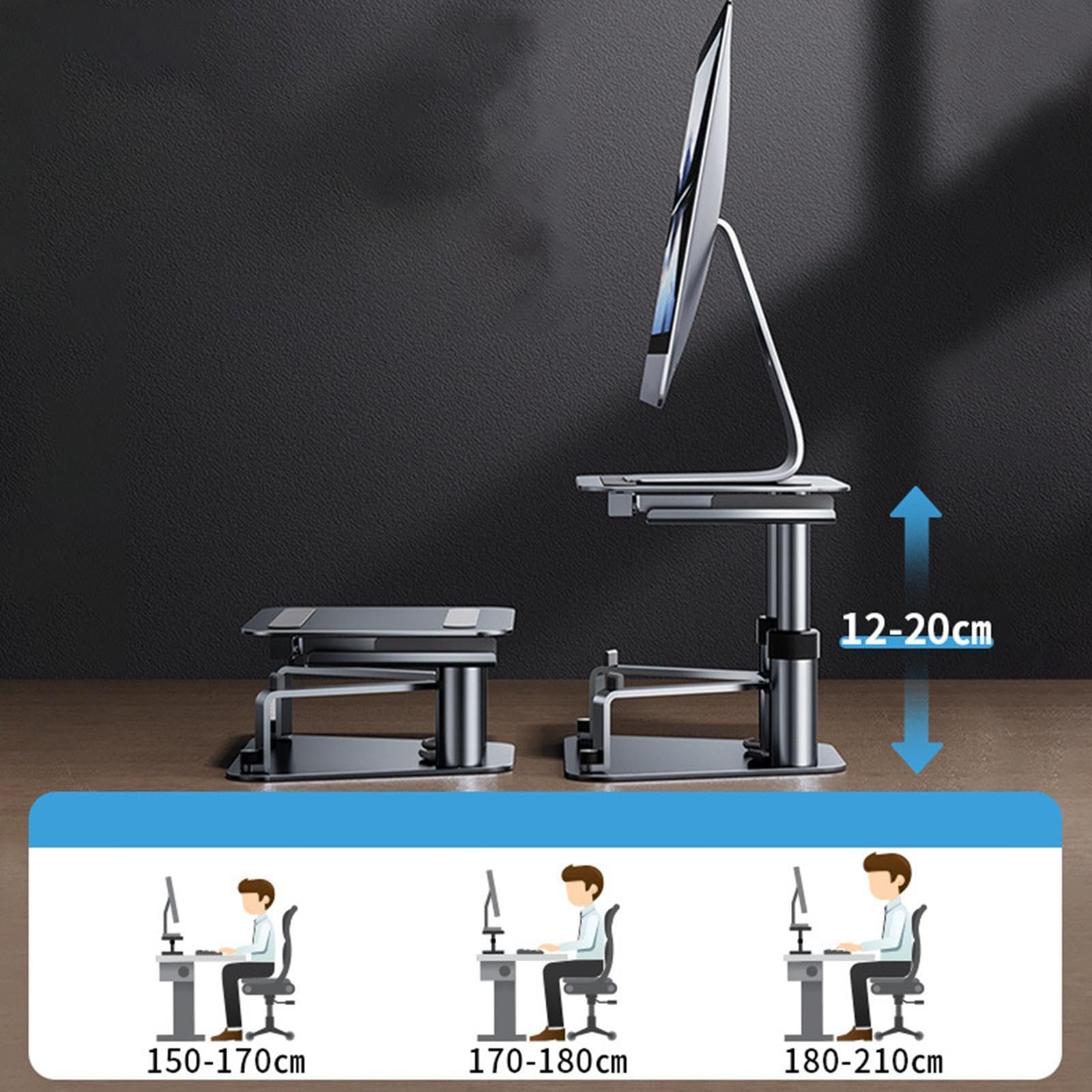 Підставка для ноутбука, портативна, алюмінієвий сплав, ергономічна, для столу, фото №6