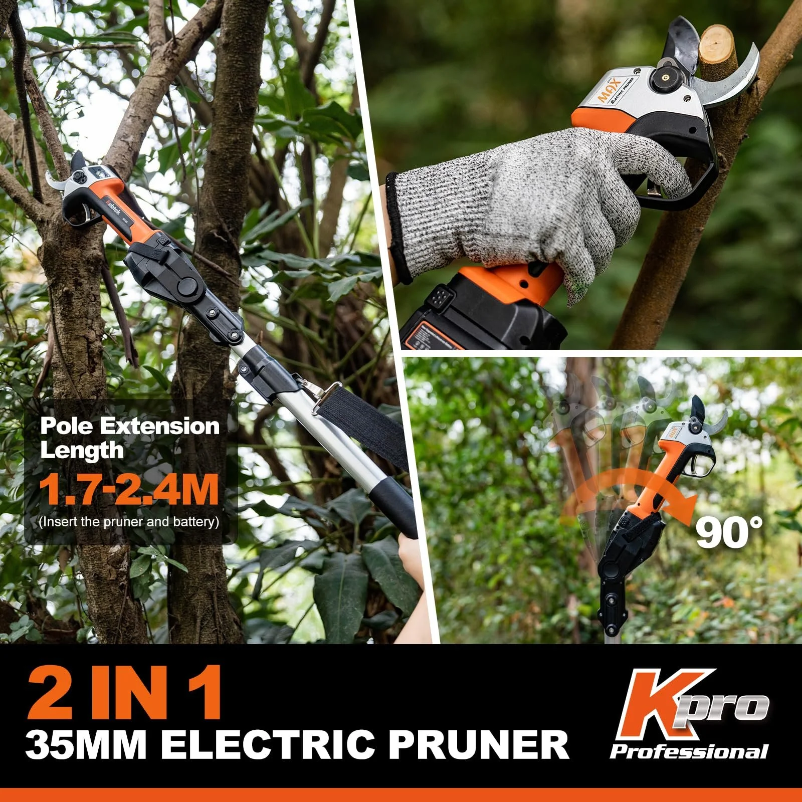 Секатори електричні Kebtek Professional 35 мм 18 V 2 Ah, фото №5