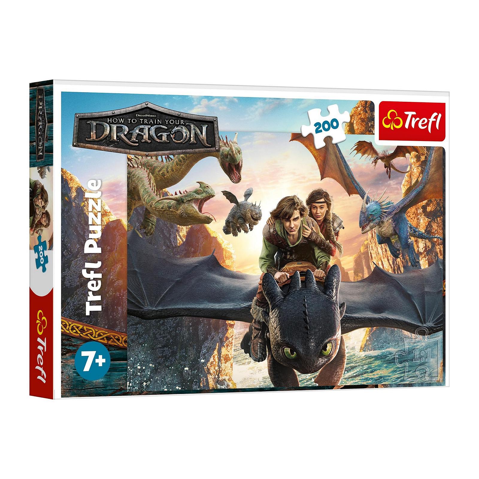 Пазлы Trefl How to Train Your Dragon Toothless and His Friends 200 элементов, фото №1