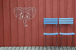 Настінний декор Illumino Gabions Elephant геометричний порошкове покриття 434 x 381 мм сріблястий synthetic.ua - Фото 1