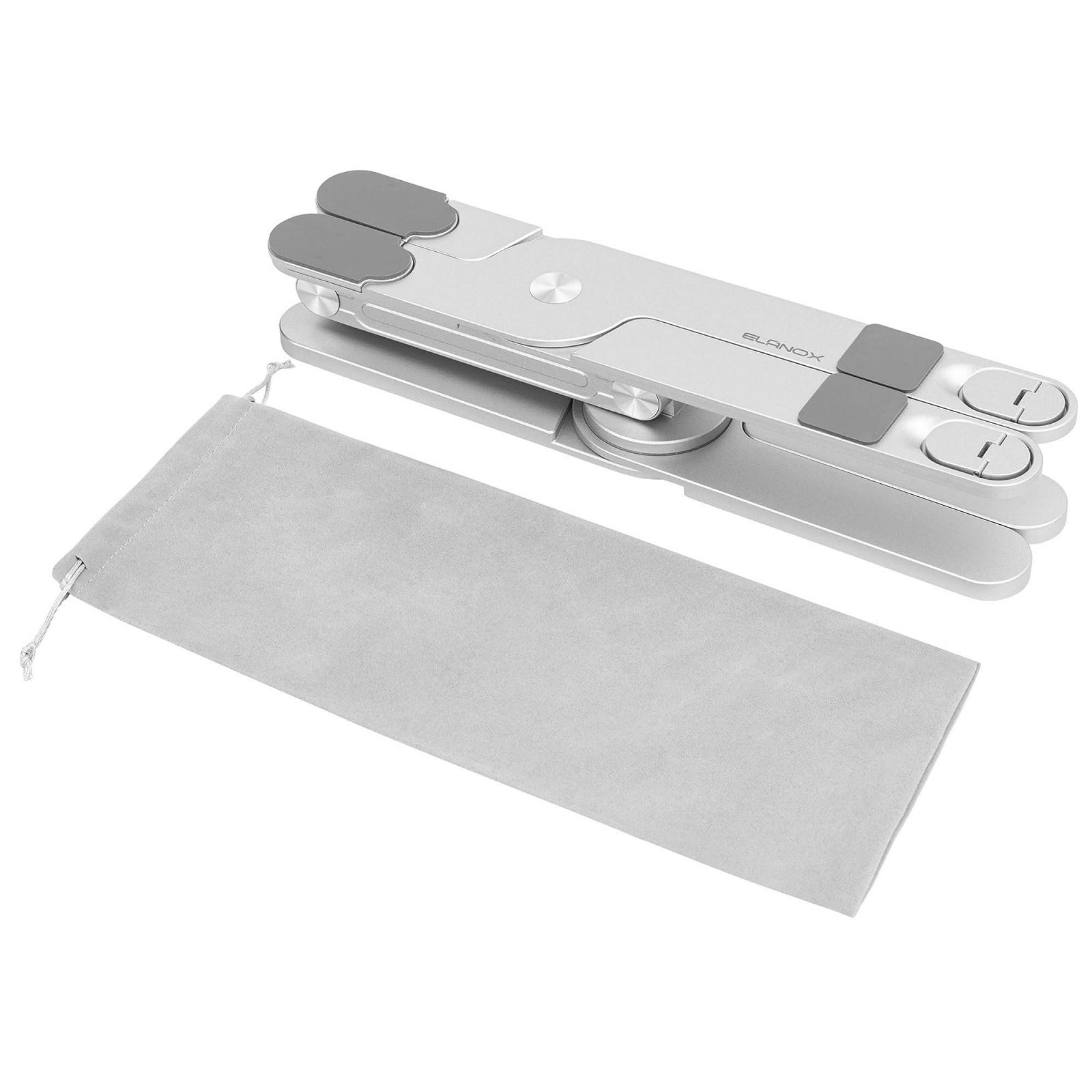 Підставка для ноутбука складна алюмінієвий сплав 360 Ергономічна, портативна та регульована по висоті (срібна), фото №4